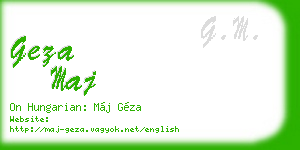 geza maj business card