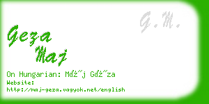 geza maj business card